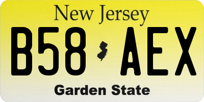 NJ license plate B58AEX