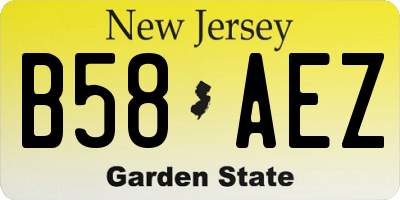 NJ license plate B58AEZ