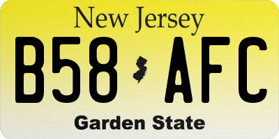 NJ license plate B58AFC