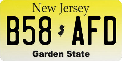 NJ license plate B58AFD