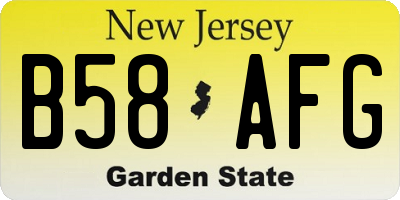 NJ license plate B58AFG