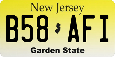 NJ license plate B58AFI
