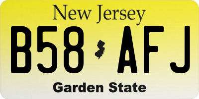 NJ license plate B58AFJ