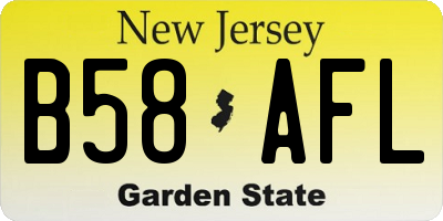 NJ license plate B58AFL