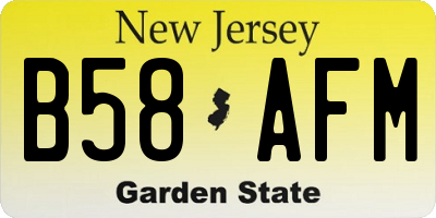 NJ license plate B58AFM