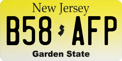 NJ license plate B58AFP