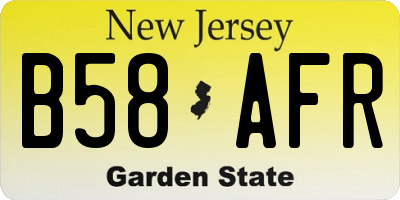 NJ license plate B58AFR