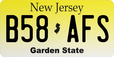 NJ license plate B58AFS