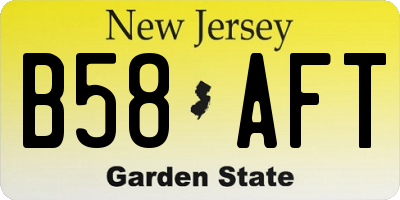 NJ license plate B58AFT