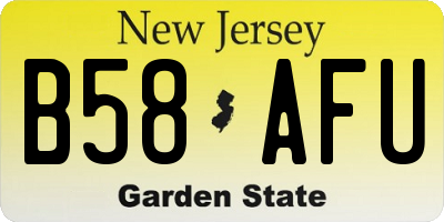 NJ license plate B58AFU