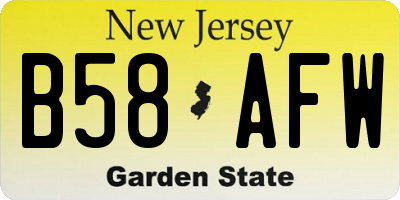 NJ license plate B58AFW