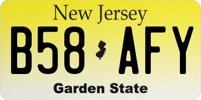 NJ license plate B58AFY