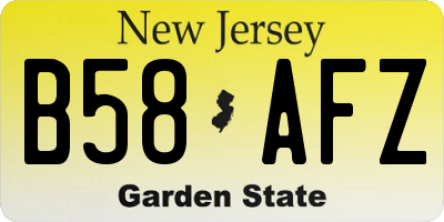 NJ license plate B58AFZ