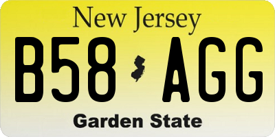NJ license plate B58AGG