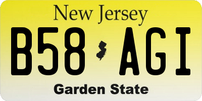NJ license plate B58AGI