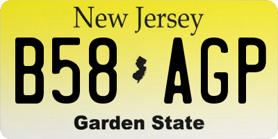 NJ license plate B58AGP
