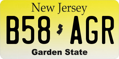 NJ license plate B58AGR