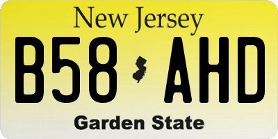NJ license plate B58AHD