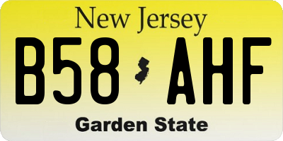 NJ license plate B58AHF