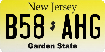 NJ license plate B58AHG