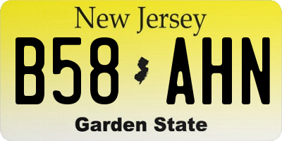 NJ license plate B58AHN