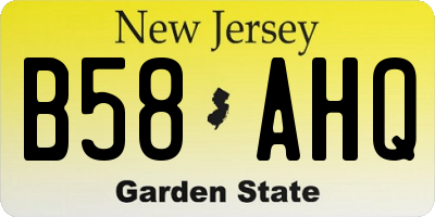 NJ license plate B58AHQ