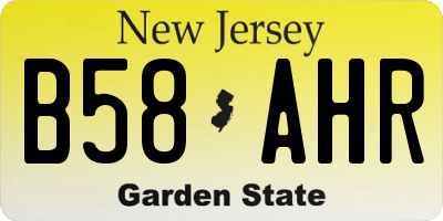 NJ license plate B58AHR