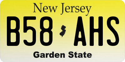 NJ license plate B58AHS