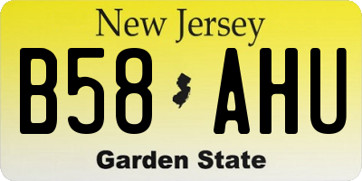 NJ license plate B58AHU