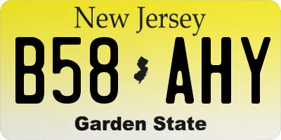 NJ license plate B58AHY