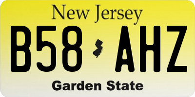 NJ license plate B58AHZ