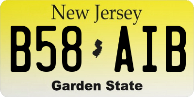 NJ license plate B58AIB