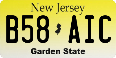 NJ license plate B58AIC