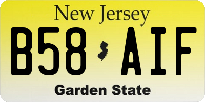 NJ license plate B58AIF