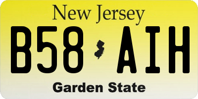 NJ license plate B58AIH