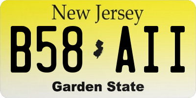 NJ license plate B58AII