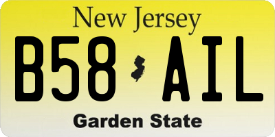 NJ license plate B58AIL