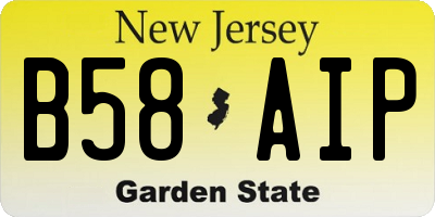 NJ license plate B58AIP