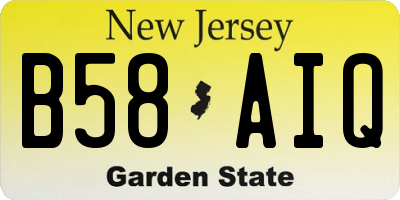 NJ license plate B58AIQ