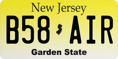 NJ license plate B58AIR