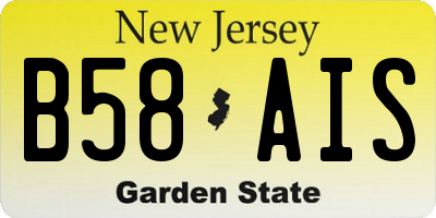NJ license plate B58AIS