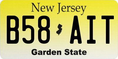 NJ license plate B58AIT