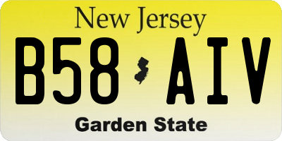 NJ license plate B58AIV