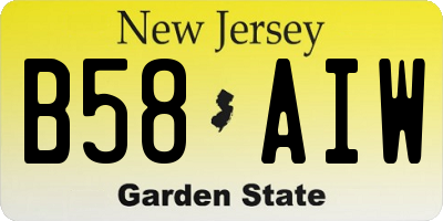 NJ license plate B58AIW
