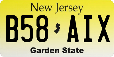 NJ license plate B58AIX