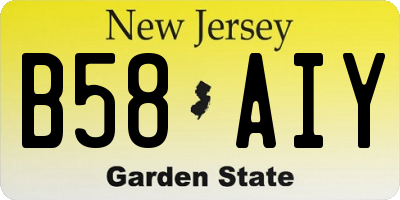 NJ license plate B58AIY