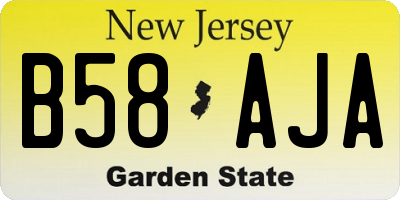 NJ license plate B58AJA