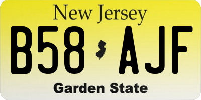 NJ license plate B58AJF