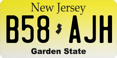 NJ license plate B58AJH