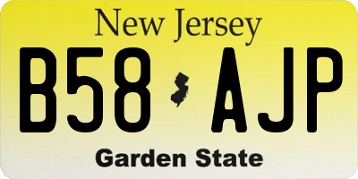 NJ license plate B58AJP